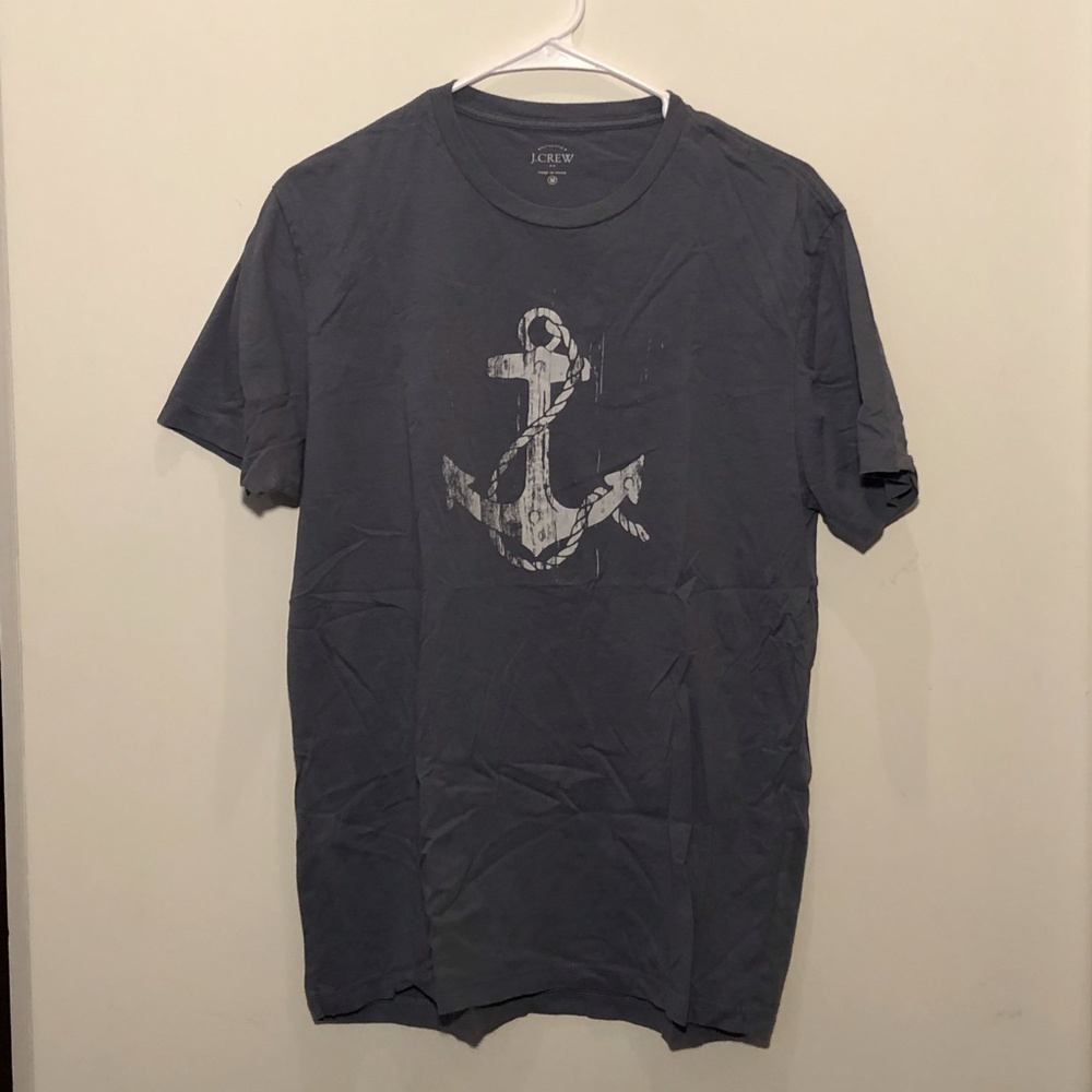J. Crew Men's Medium Anchor Graphic Tee Grey